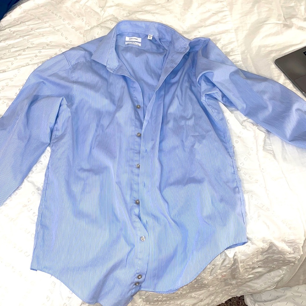 Calvin Klein Pinstriped Button Down